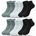 Glory Max 12 Pairs Plain Mix Men's Ankle Socks Size 9-11 - Cotton, Low Cut