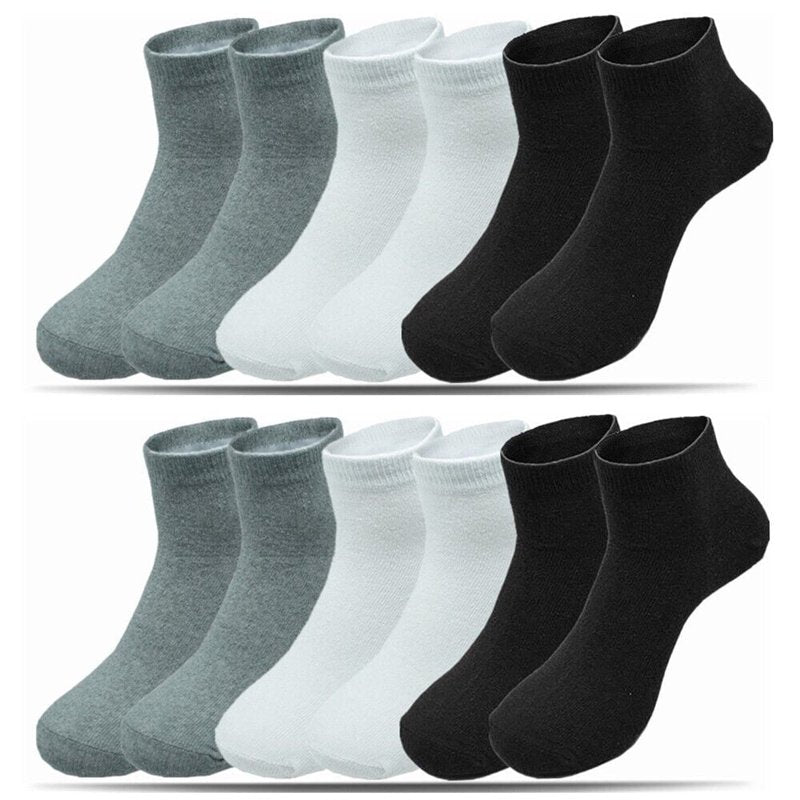 Glory Max 12 Pairs Plain Mix Men's Ankle Socks Size 9-11 - Cotton, Low Cut