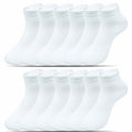 Glory Max 12 Pairs White Ankle Socks Size 10-13 – Men’s Casual Cotton Low Cut