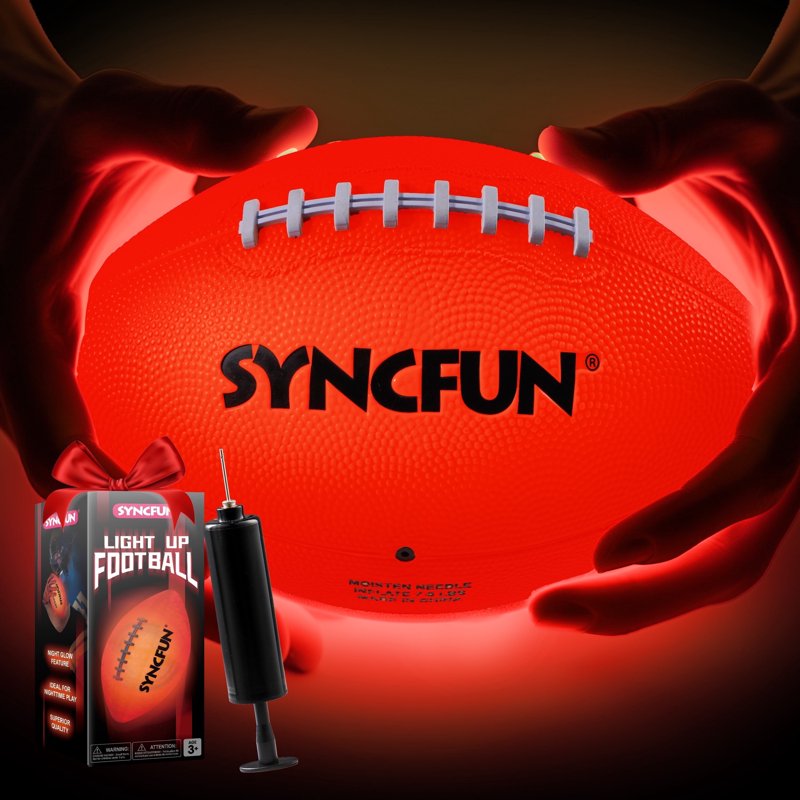 Glow-in-The-Dark LED Football - Outdoor Night Play for Kids and Teens