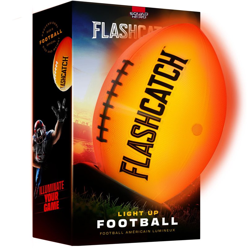 Glow in the Dark Football - Official Size LED Light-Up Sports Ball