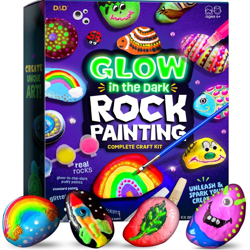 Glow-in-the-Dark Rock Painting Kit for Kids - Creative Easter Craft Set