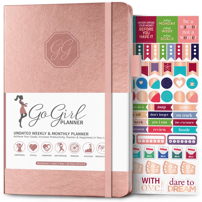 Weekly Planner A5 - Undated Goals & Productivity Organizer for Women