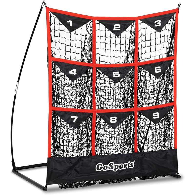 Baseball & Softball Pitching Target Net - 9 Pocket Strike Zone Practice Aid, 49x30 Inches