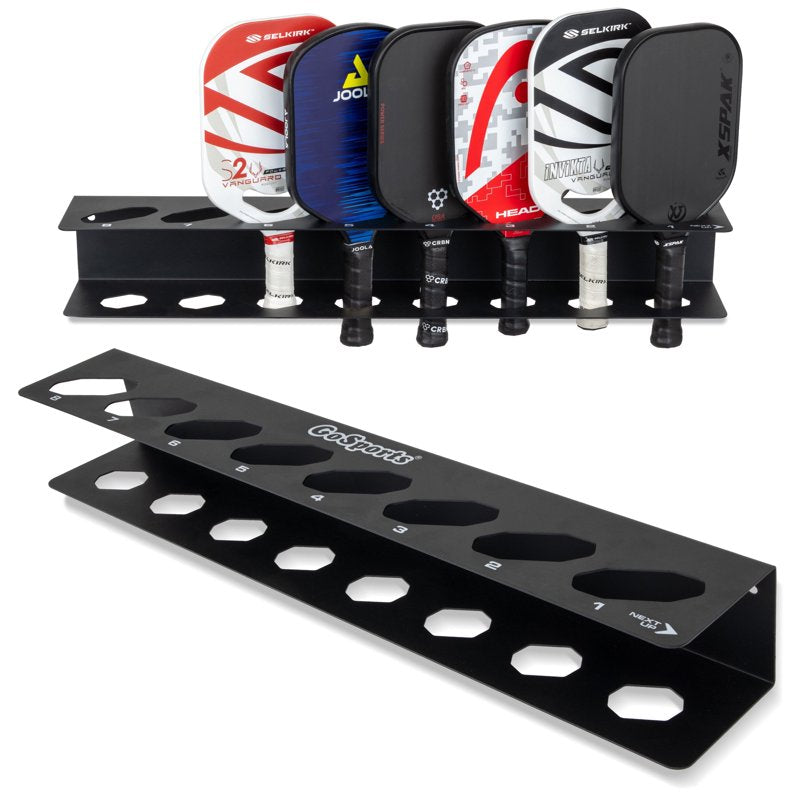 GoSports 8-Paddle Pickleball Paddle Rack for Fence Mount - Commercial Grade
