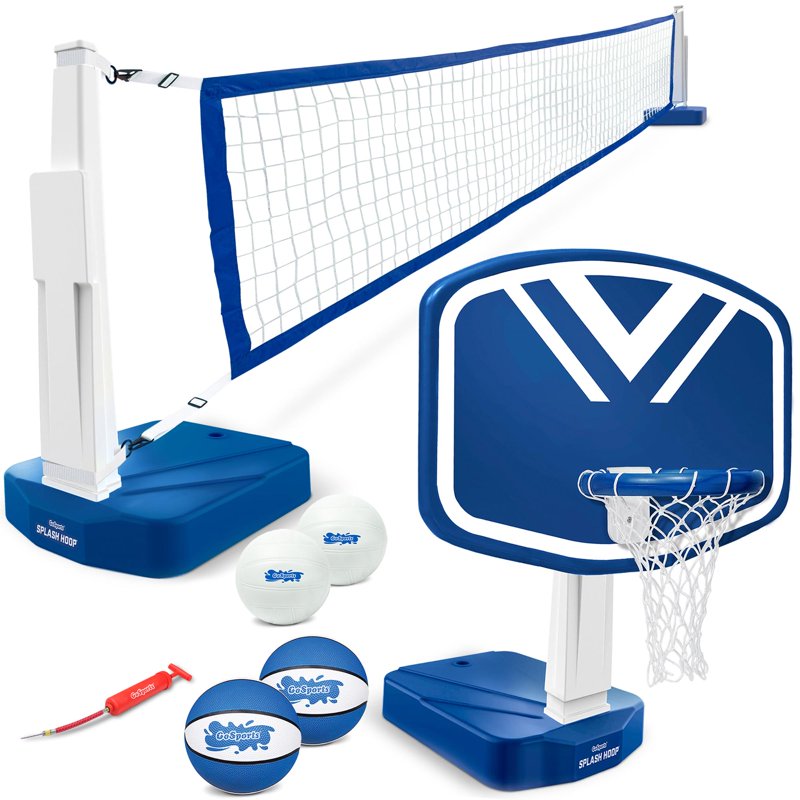 Pool Basketball and Volleyball Game Set - 2-in-1 Water Sports Equipment