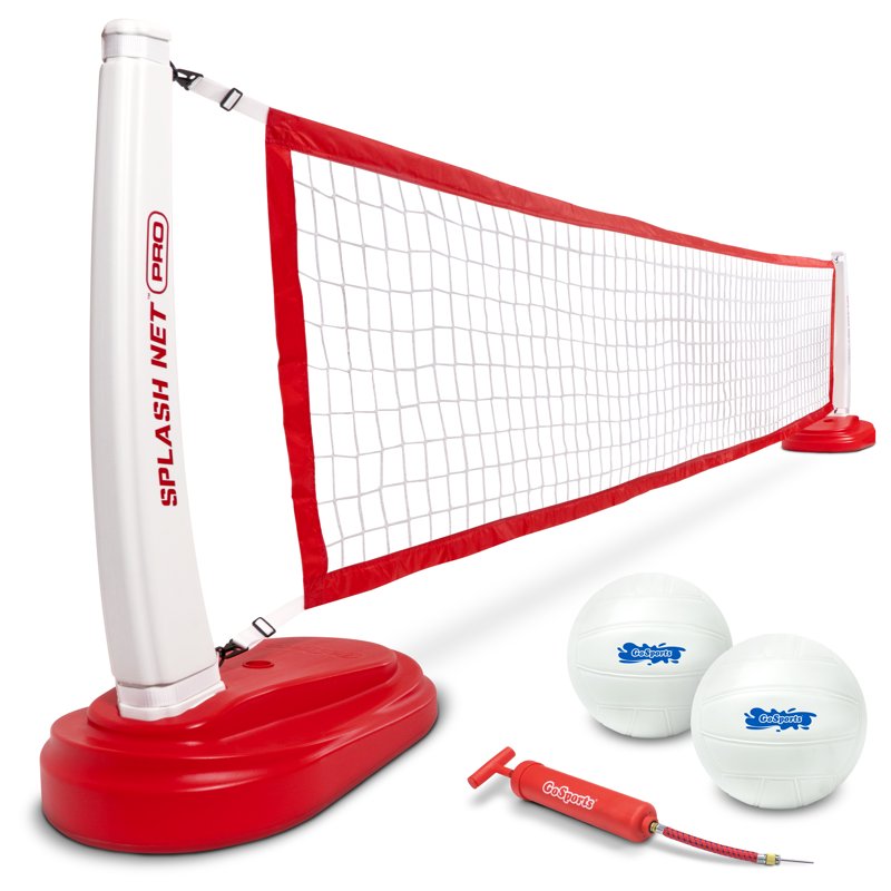 Pool Volleyball Net Set with 2 Water Balls - Adjustable Water Volleyball Game