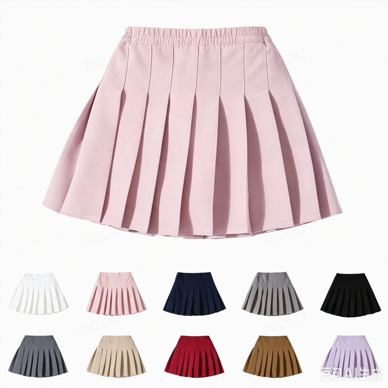 Girls Tennis Skirt with Built-in Shorts & Pockets - School Uniform Pleated Skort