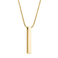 Cremation Necklace with Fill Kit - Memorial Bar Ashes Holder Pendant, No Engraving