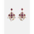 Gold Tone Chandelier Earrings for Women - Faux Pearl & Jewel Accents