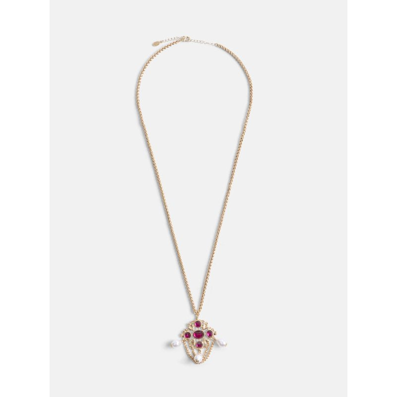 Gold Tone Chandelier Pendant Necklace for Women - Long Heirloom-Inspired Jewelry
