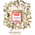 Gold Charms Bulk Set with Clasps & Jump Rings for Jewelry Making - 100 Pieces