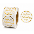 Gold Foil Thank You Stickers Set - 500pcs 1.5 Inch Clear Glitter Seal for Gift Wrap & Party Favors
