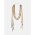 Gold-Tone Multi Strand Layered Necklace - Elegant Women's Jewelry