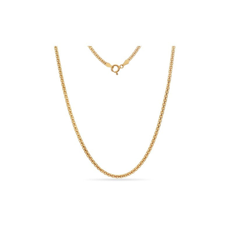 Gold Over Sterling Silver Bismark Chain Necklace 22 Inch - Elegant Italian Design