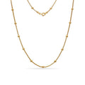 Gold Over Sterling Silver Mini Popcorn Bead Necklace 20 Inch - Made in Italy