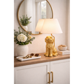 Golden Doodle Table Lamp - 18-inch Gold Finish with Linen Shade