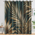 Blackout Curtains for Bedroom Living Room Tropical Leaf Design 2-Piece Set