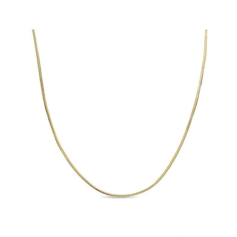 Gold Plated Sterling Silver Snake Chain Necklace 18 Inches