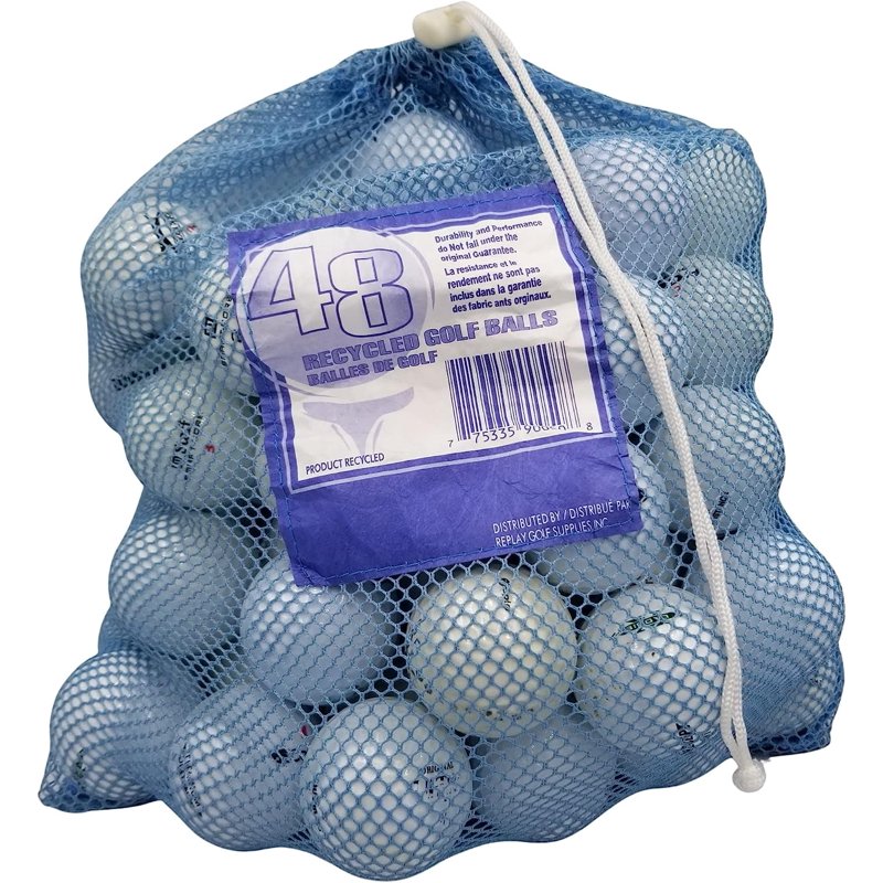 Assorted Recycled Golf Balls in Mesh Bag - 4A/3A Quality (48 Count) - Golf Ball Planet