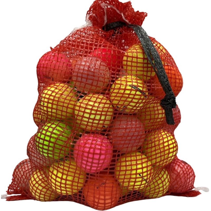 Colored Mix 72 Recycled Golf Balls in Mesh Bag – 3A/2A Quality