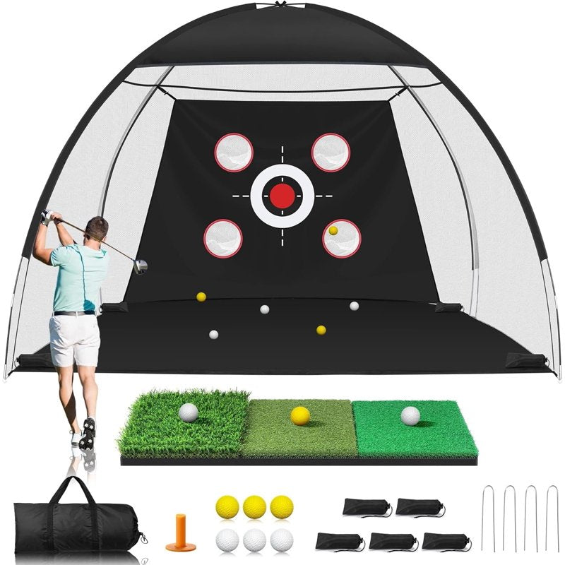 Golf Hitting Net 10x7 ft Backyard Training – Driving, Chipping & Swing Practice