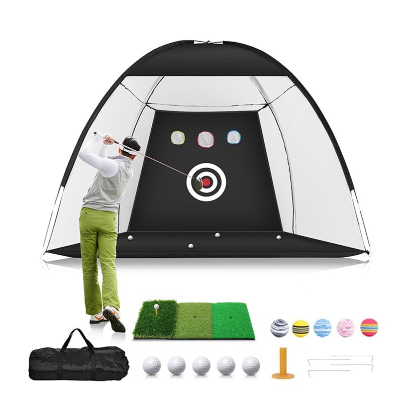 Golf Practice Net with Hitting Mat and 3 Target - Portable Indoor/Outdoor