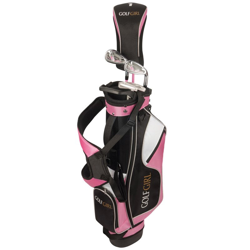 Junior Girls Golf Club Set V3 with Pink Clubs and Bag for Right Handed