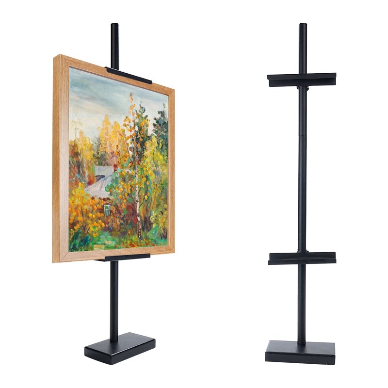 Adjustable Tabletop Easel Stand for Frames, Art, Signs Up to 28 Inches - Black & Gold