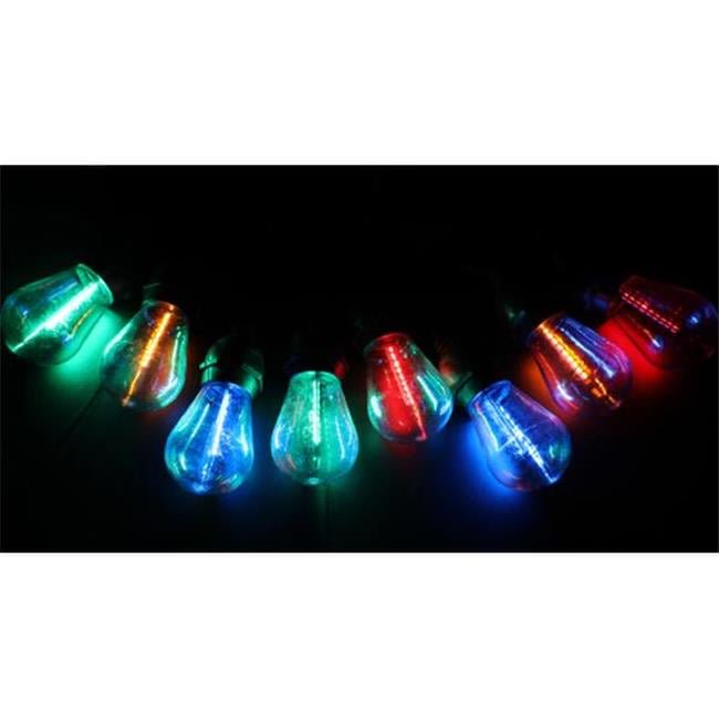2-in-1 LED String Lights with Multi Colors & Black Wire, 15 ft