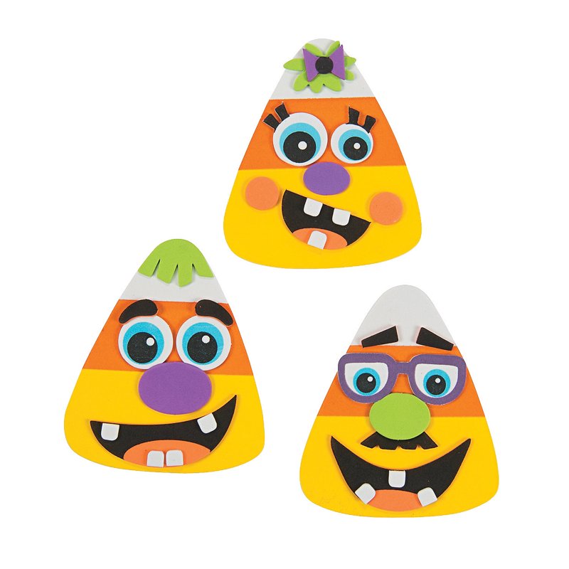 Halloween Candy Corn Magnet Craft Kit for Kids - 12 Magnets Included