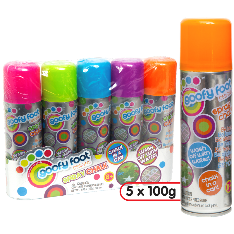 5 Pack Washable Sidewalk Chalk Spray for Outdoor Art - Vibrant Colors
