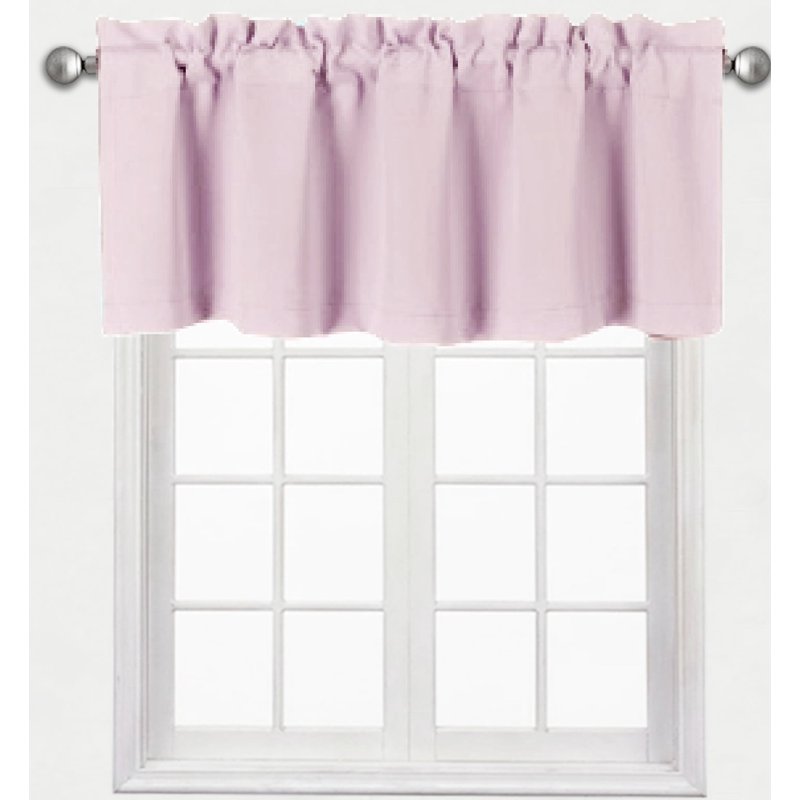 Modern Pink Blackout Valance Curtains 54 x 18 Inch - Rod Pocket Window Treatment
