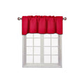 Red Window Valance with Rod Pocket - 54x18 Inches, Modern Home Decor