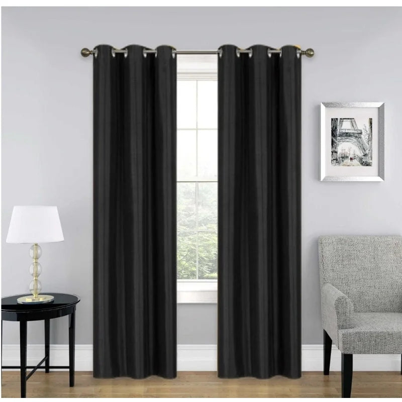 Blackout Window Curtain Drapes Set of 2 - Room Darkening Grommet Panels for Bedroom & Living Room