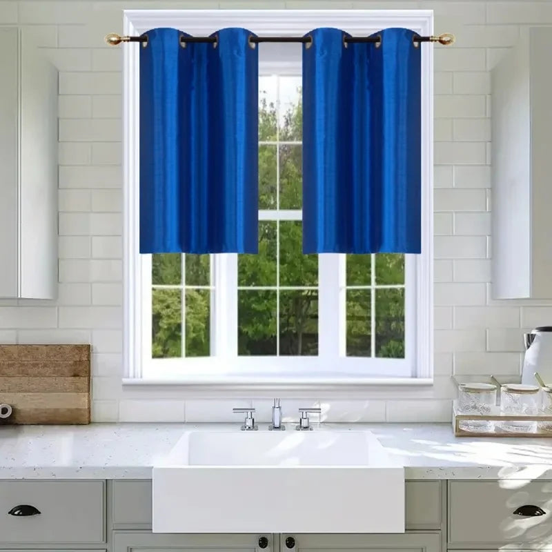 Short Window Curtain Panels Set 2-Pack Foam Backed Grommet Top 28x36 inches