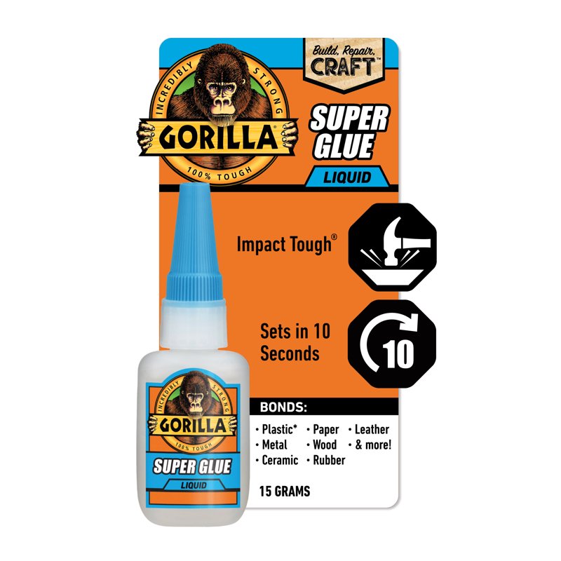 Gorilla Clear Super Glue 15g Impact-Tough Fast-Setting Adhesive