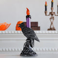 Gothic Crow LED Flameless Candle - Horror Halloween Night Light Sculpture