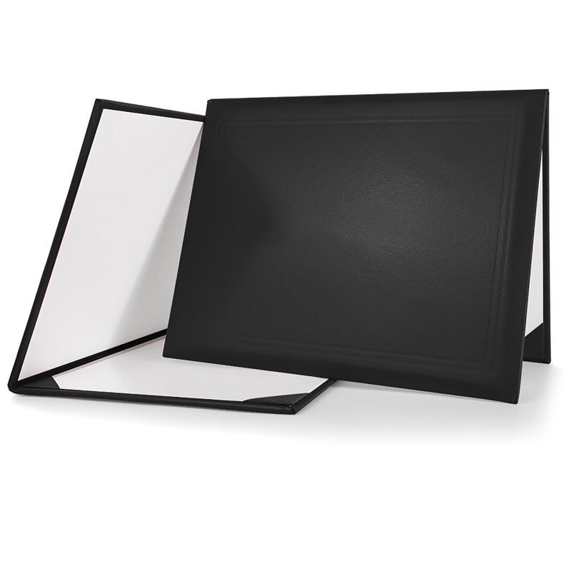 Graduation Diploma Cover 8.5x11 Inch Certificate Holder Black Leatherette