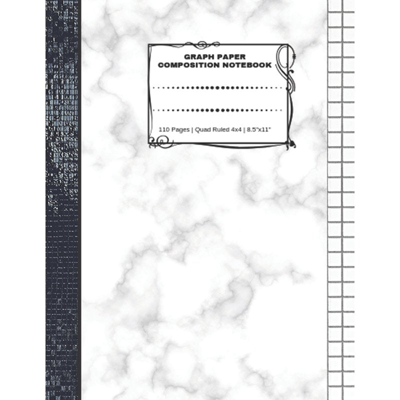 Large Graph Paper Composition Notebook 8.5x11 Quad Ruled 4x4 110 Pages