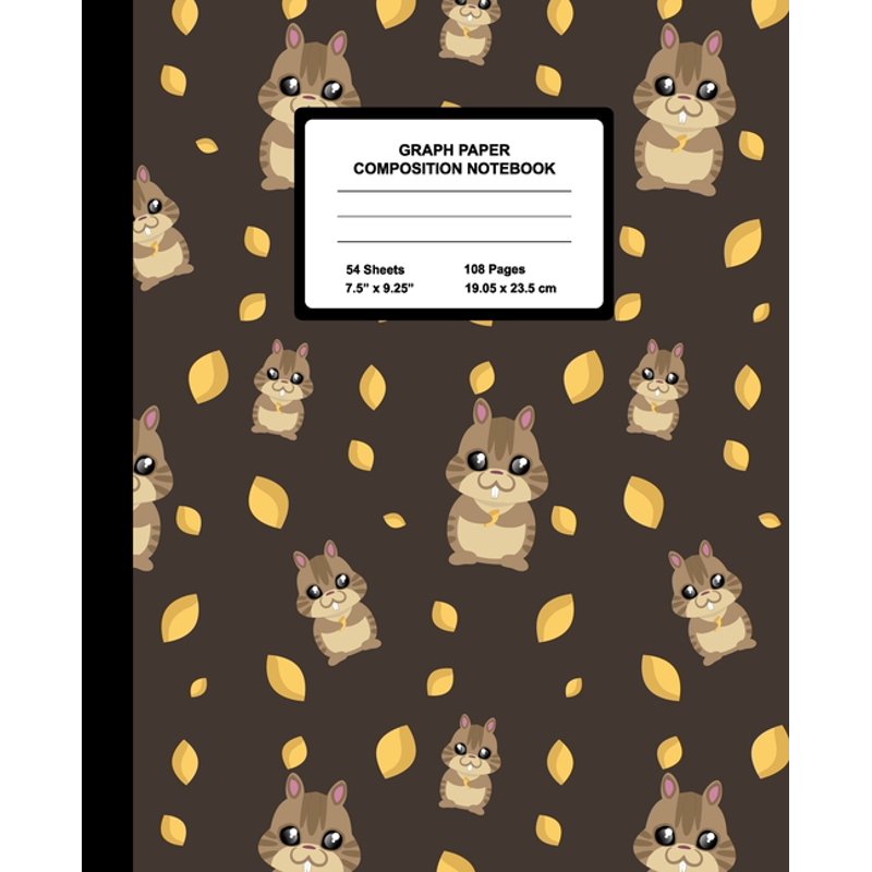 Graph Paper Composition Notebook - Quad Ruled 4x4 Squares for Math & Science, Elementary Grade, 7.5x9.25 inches