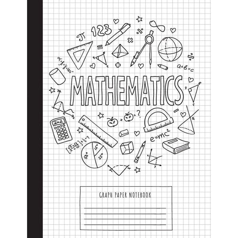 Large Graph Paper Notebook 8.5x11 Inch 100 Pages for Math Science Design