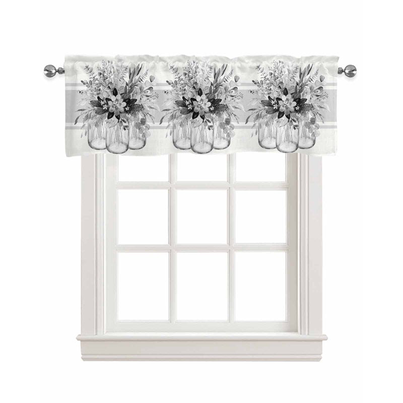 Eucalyptus Linen Window Valance for Bedroom Bathroom Kitchen Living 54x18