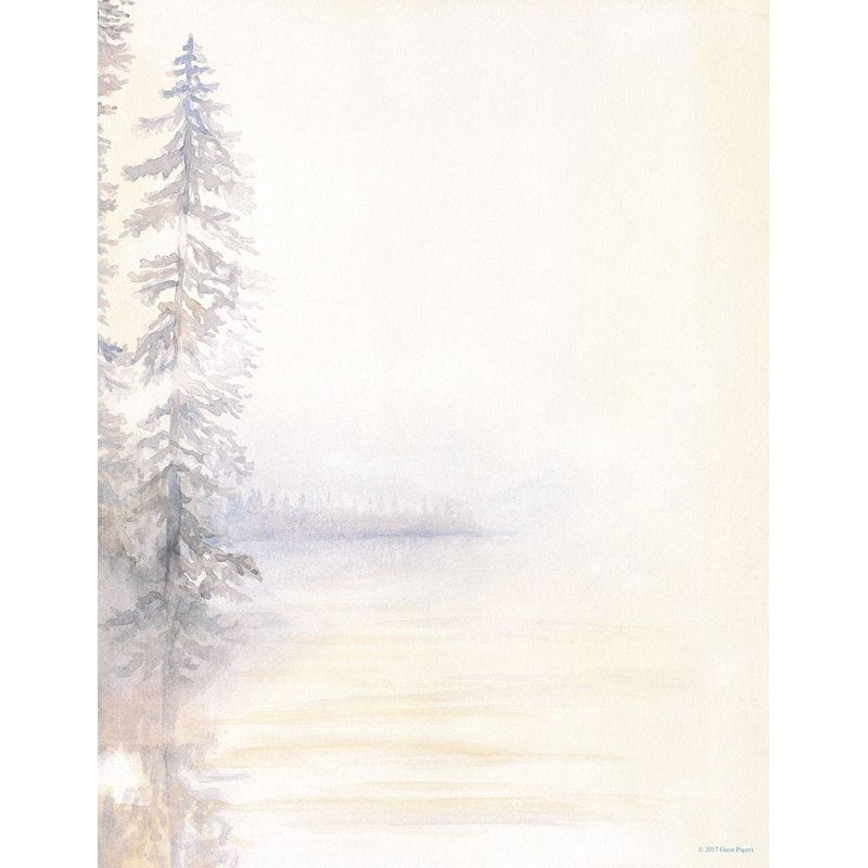 Morning Mist Stationery Letterhead - 80 Sheets, 8.5 x 11 Inch Printable Paper