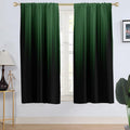 Modern Ombre Green and Black Window Curtain Set - 2 Panels, 42x63 Inches