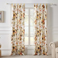 Farmhouse Ruffled Curtain Panels Set of 2 - Sunflower Sun Gingham Linen