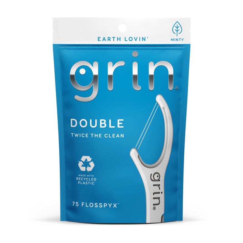Double Floss Picks with Mint Flavor - Recycled Plastic, 75+ Count Variants