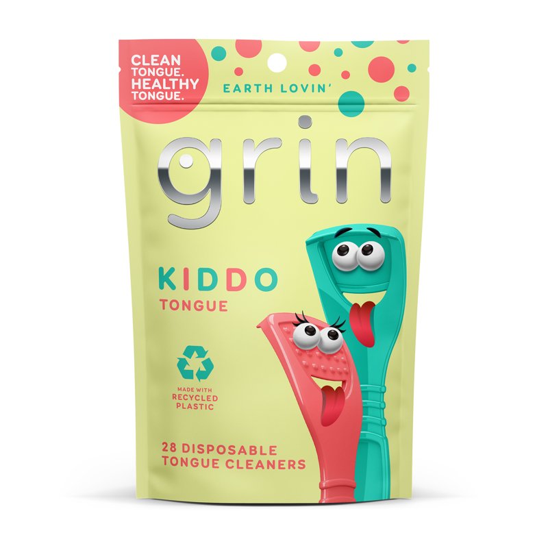 Children's Tongue Cleaner - Disposable Kids Oral Hygiene Scraper, Recycled Plastic, 28 Count
