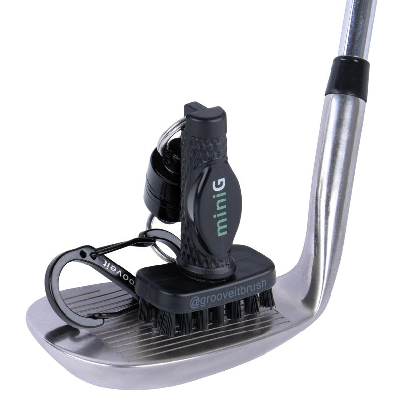 Mini Golf Club Brush with Magnetic Securing System and Stiff Nylon Bristles - Bag/Cart Accessories