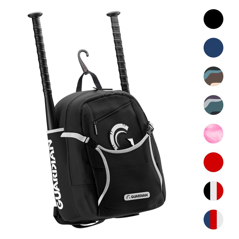 Youth Baseball Backpack with External Helmet Holder and Bat Sleeves - Durable Softball Bag for Kids